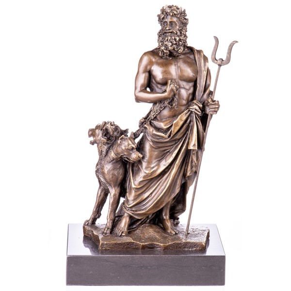 Hádész, háromfejű kutyával - bronz szobor képe